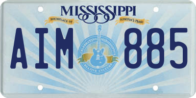 MS license plate AIM885
