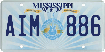 MS license plate AIM886