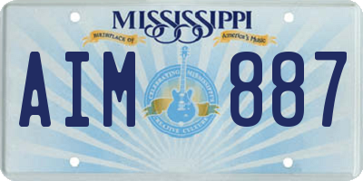 MS license plate AIM887