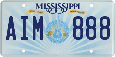 MS license plate AIM888