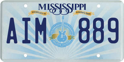 MS license plate AIM889