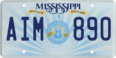 MS license plate AIM890
