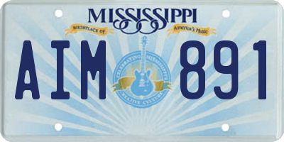 MS license plate AIM891
