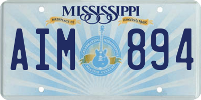 MS license plate AIM894