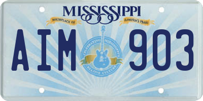 MS license plate AIM903