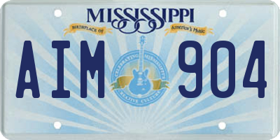 MS license plate AIM904