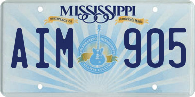 MS license plate AIM905