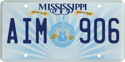 MS license plate AIM906