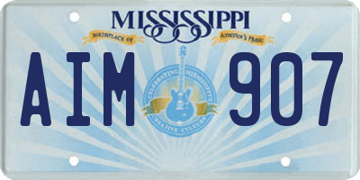 MS license plate AIM907