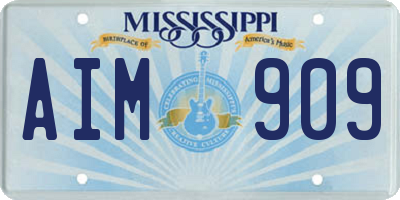 MS license plate AIM909