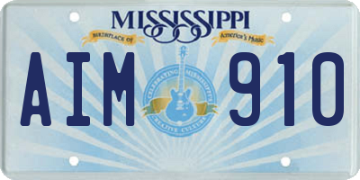 MS license plate AIM910