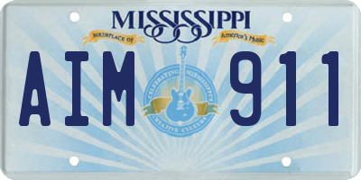 MS license plate AIM911