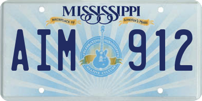 MS license plate AIM912
