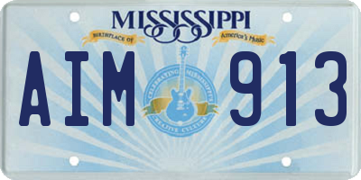 MS license plate AIM913