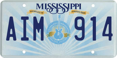 MS license plate AIM914