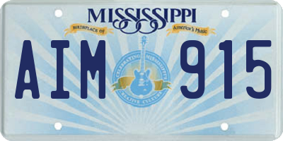 MS license plate AIM915