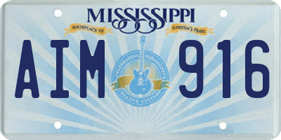 MS license plate AIM916