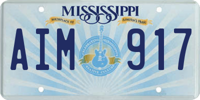 MS license plate AIM917