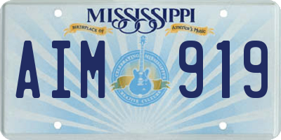 MS license plate AIM919