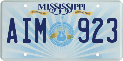 MS license plate AIM923