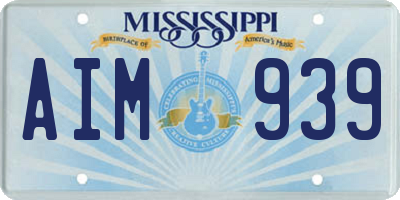 MS license plate AIM939