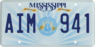 MS license plate AIM941