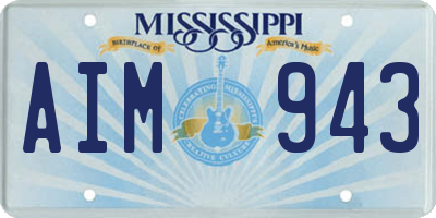 MS license plate AIM943