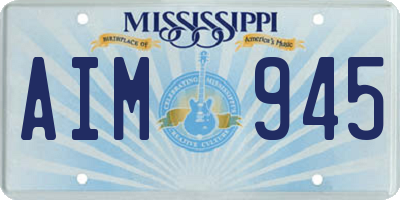 MS license plate AIM945