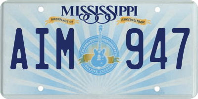 MS license plate AIM947