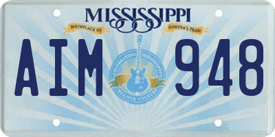 MS license plate AIM948