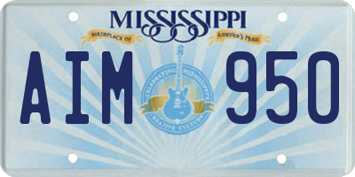 MS license plate AIM950