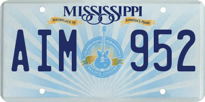 MS license plate AIM952