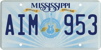 MS license plate AIM953