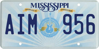MS license plate AIM956