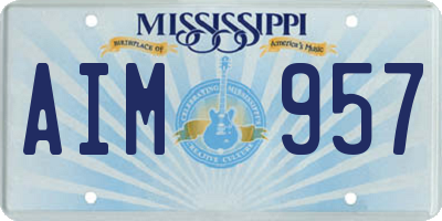 MS license plate AIM957