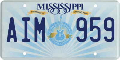 MS license plate AIM959