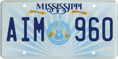 MS license plate AIM960
