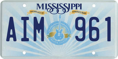 MS license plate AIM961