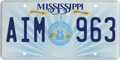 MS license plate AIM963