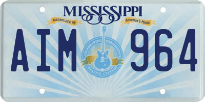 MS license plate AIM964