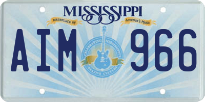 MS license plate AIM966