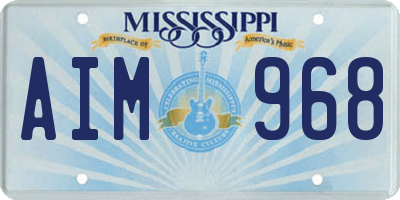 MS license plate AIM968