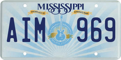MS license plate AIM969