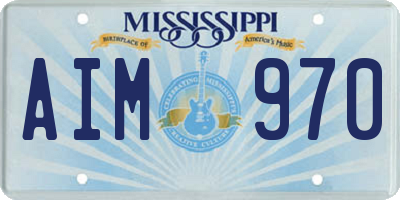 MS license plate AIM970