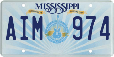 MS license plate AIM974