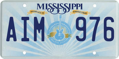 MS license plate AIM976