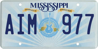 MS license plate AIM977