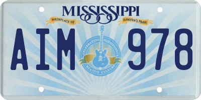 MS license plate AIM978