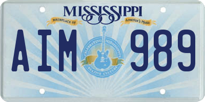 MS license plate AIM989