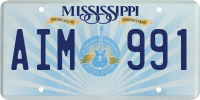 MS license plate AIM991